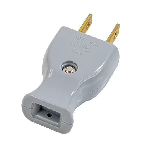 マクサー電機 電設用 平型プラグ 平形・袋打コード両用 灰 1個入